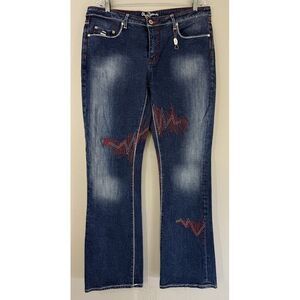 Pepe Jeans London Bootcut Jeans Woman's 34‎ (36x31.5) Embroidered Studded EUC